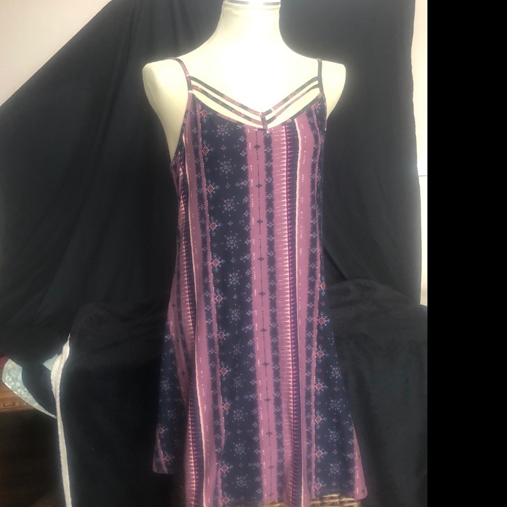 Mudd Vibrant Purple and Black Summer Dress